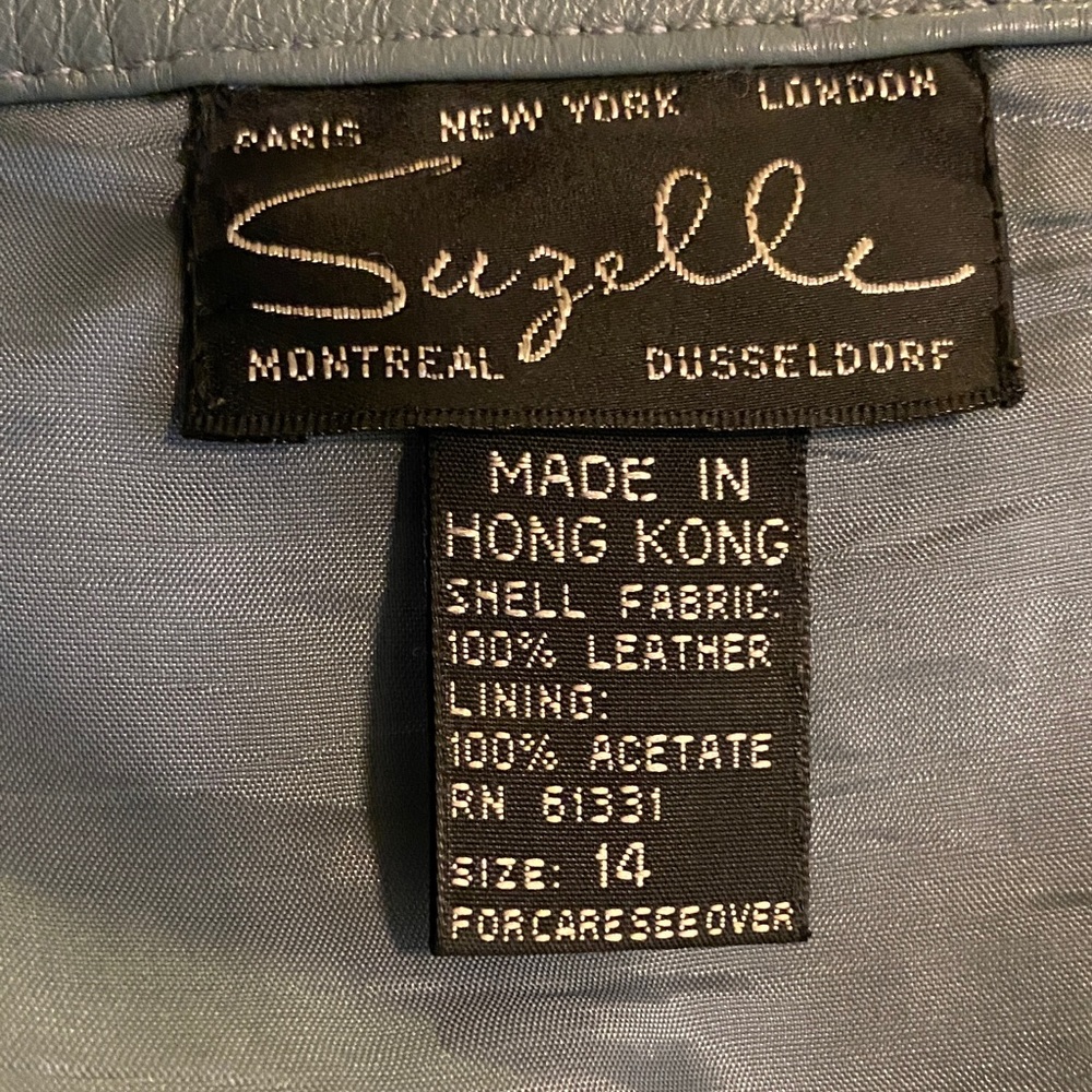 Suzelle Women's Blue/green Calf skin Leather skirt - Picture 2 of 8